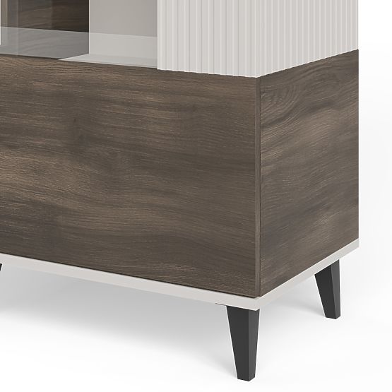 RANDOM 2 V-1 vitrina kašmir / oreh / črna