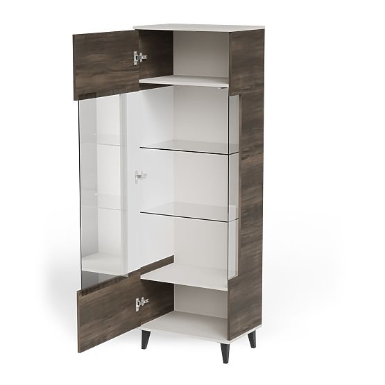 RANDOM 2 V-1 vitrina kašmir / oreh / črna