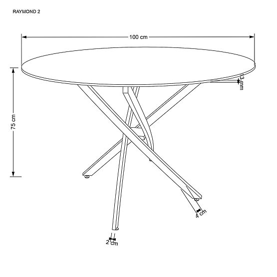 RAYMOND 2 miza, plošča - črni marmor, noge - zlato (2p=1ks)