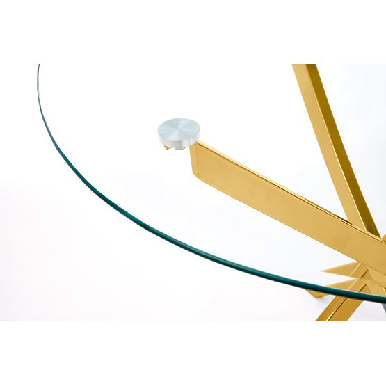 RAYMOND miza, plošča - prozorna, noge - zlate (2p=1ks)