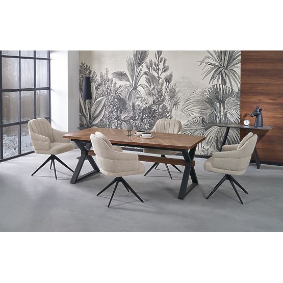 Raztegljiva miza BARON, oreh/črna (2p=1ks)