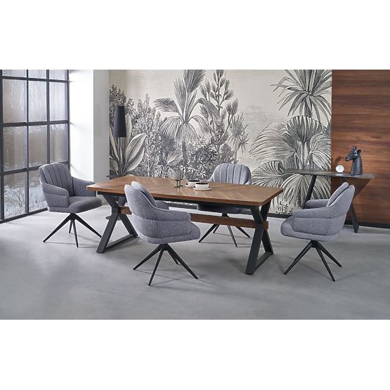 Raztegljiva miza BARON, oreh/črna (2p=1ks)