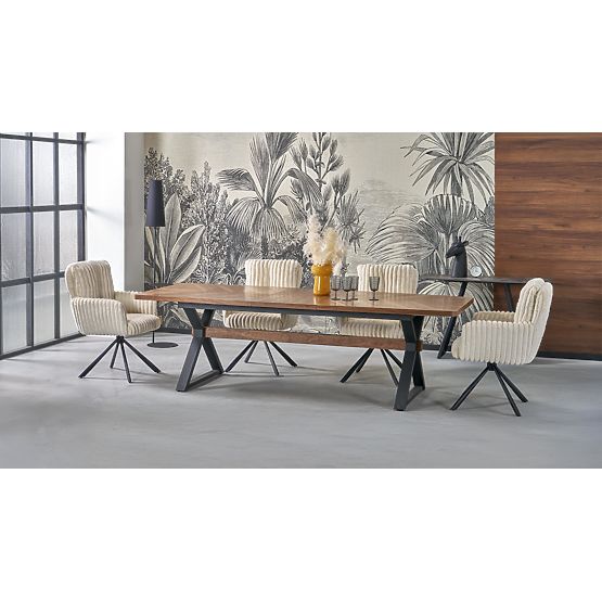 Raztegljiva miza BARON, oreh/črna (2p=1ks)