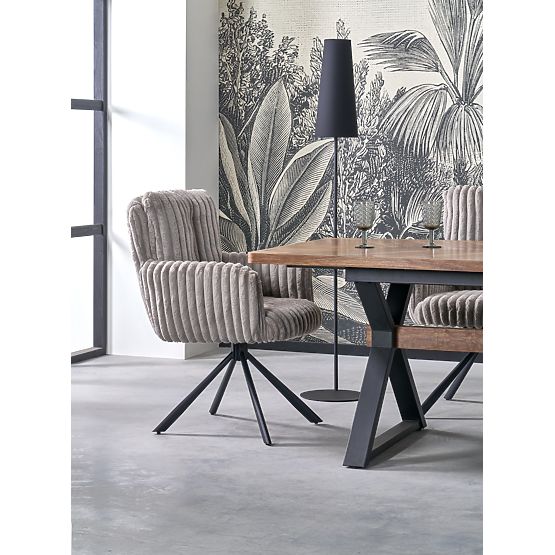 Raztegljiva miza BARON, oreh/črna (2p=1ks)