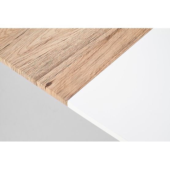 Raztegljiva miza CALIBER bela / hrast san remo (1p=1ks)