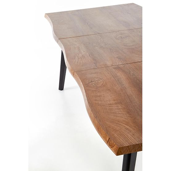 Raztegljiva miza DICKSON 120-180/80 cm, plošča - naravna, noge - črne (2p=1ks)
