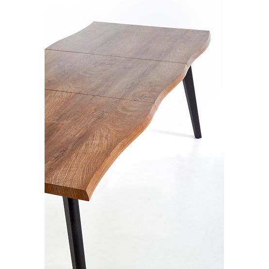 Raztegljiva miza DICKSON 120-180/80 cm, plošča - naravna, noge - črne (2p=1ks)