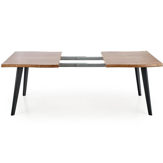 Raztegljiva miza DICKSON 120-180/80 cm, plošča - naravna, noge - črne (2p=1ks)