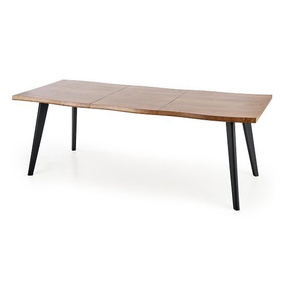 Raztegljiva miza DICKSON 120-180/80 cm, plošča - naravna, noge - črne (2p=1ks)