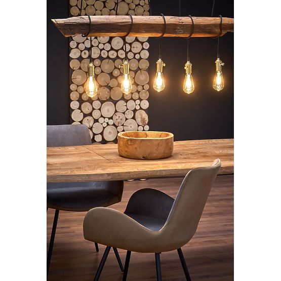 Raztegljiva miza DICKSON 120-180/80 cm, plošča - naravna, noge - črne (2p=1ks)