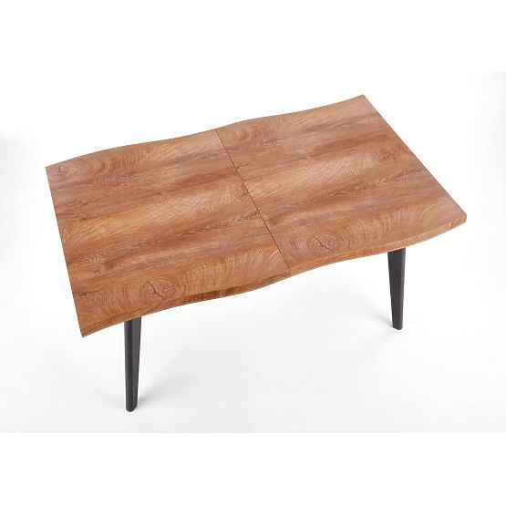 Raztegljiva miza DICKSON 120-180/80 cm, plošča - naravna, noge - črne (2p=1ks)