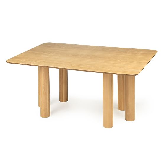 Raztegljiva miza Loa 140-200 cm, hrastov furnir, naravna, bukov les, zaobljena