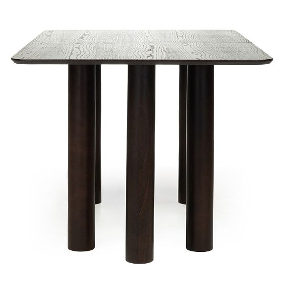 Raztegljiva miza Loa 140-200 cm, hrastov furnir, oreh, bukov les, zaobljena