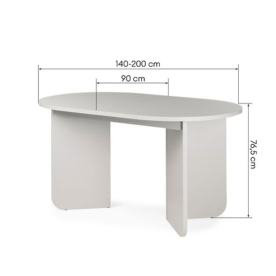 Raztegljiva miza Mou 140-200 cm, kašmir, ovalna plošča