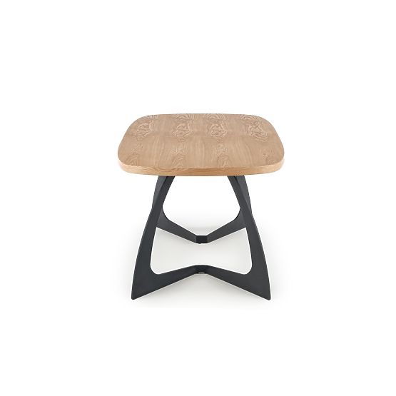 Raztegljiva miza VELDON, plošča - naravni hrast, noge - črne (2p=1ks)