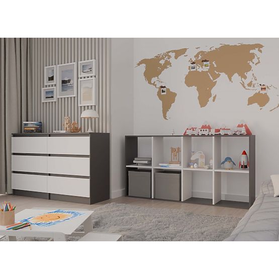 Regal Malax 2X4 ANTRACIT BELA