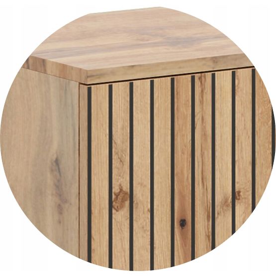 Regal omara Fondi hrast craft zlati - črna, dekor letvice