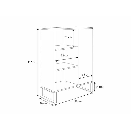 Regal omara Fondi hrast craft zlati - črna, loft stil