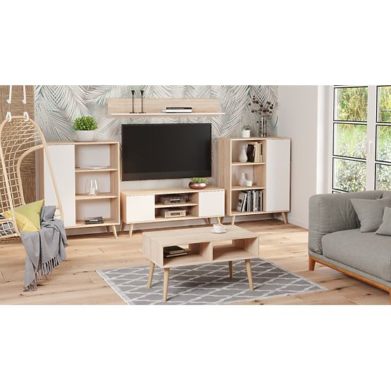 Regal omara Fondi hrast sonoma - bela, skandinavska