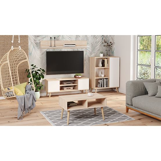 Regal omara Fondi hrast sonoma - bela, skandinavska