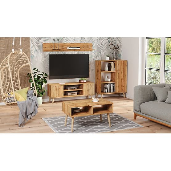 Regal omara Fondi zlati hrast, skandinavski