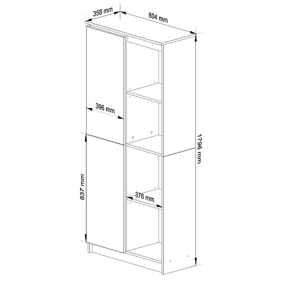 REGAŁ R80 1D 4P CLP HRAST SONOMA