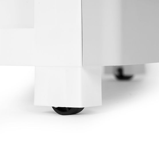 Regal s 5 izvlečnimi predali, noge s kolesci, barvni predali ModernHome