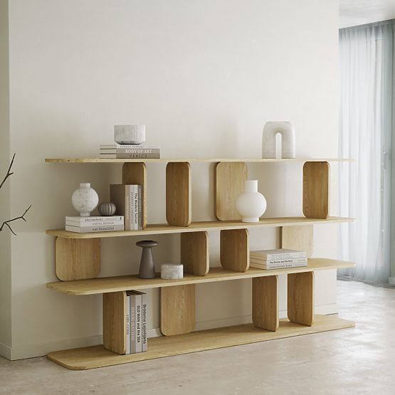 Regal Tulumo 200 cm, zaobljen, Hrast Cremona Torro