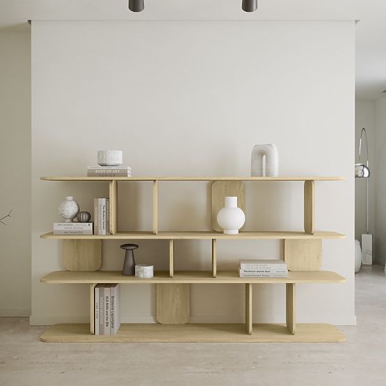 Regal Tulumo 200 cm, zaobljen, Hrast Cremona Torro