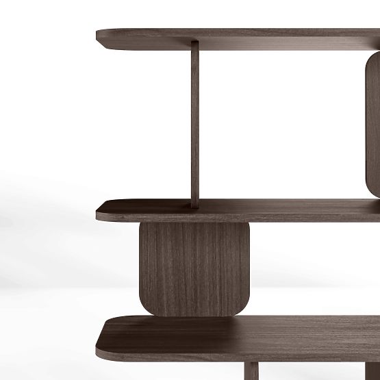 Regal Tulumo 200 cm, zaobljen, Oreh Villa