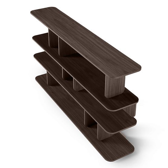 Regal Tulumo 200 cm, zaobljen, Oreh Villa