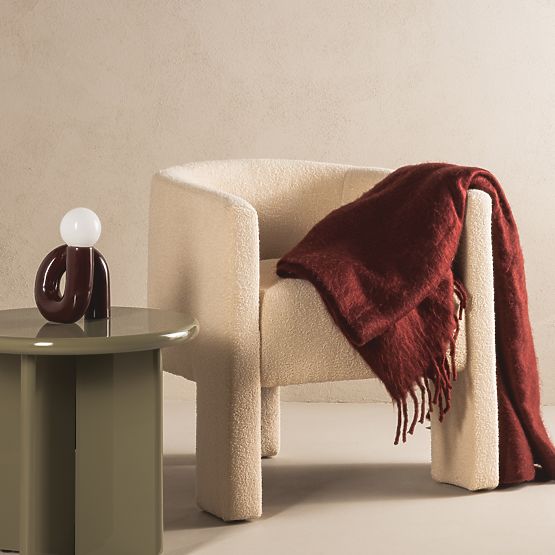 Relaksacijski stol Lorraine, bež, boucle