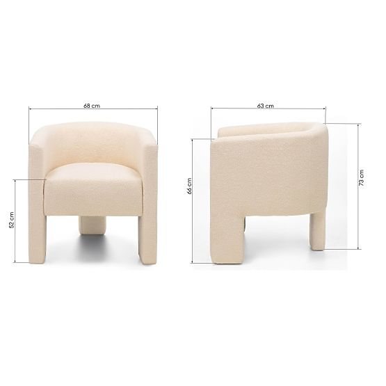 Relaksacijski stol Lorraine, bež, boucle