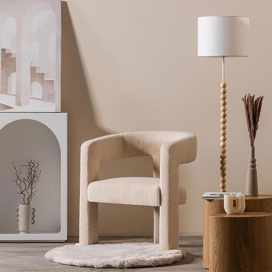 Relaksacijski stol Lory, boucle, bež