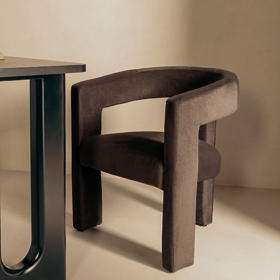 Relaksacijski stol Lory čokoladni, velur