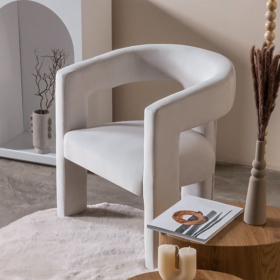 Relaksacijski stol Lory, žamet, svetlo bež