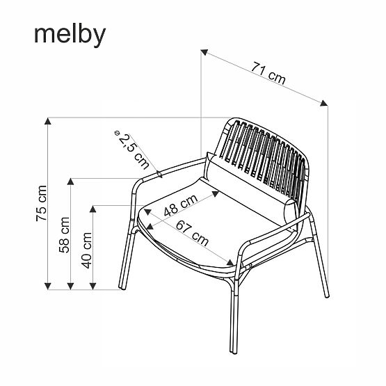 Relaksacijski stol MELBY, okvir - bel, oblazinjenje - sivo (2p=6ks)