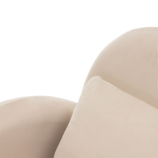 Relaksacijski stol Rainbow svetlo bež, žamet, zaobljen