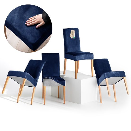 RESTILO prevleka za kavč SENTO barva indigo gladek klasični stil