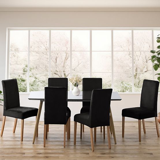 RESTILO prevleka za kavč SENTO črna gladka klasični slog