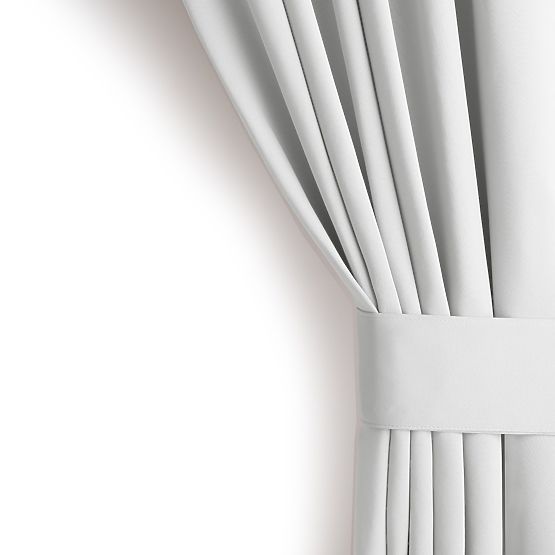 RESTILO zaves BLACKOUT barva bela, klasičen stil, srebrni obročki, material blackout