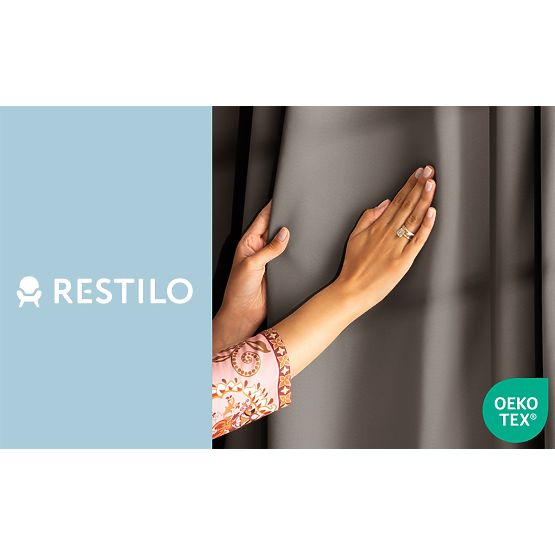 RESTILO zaves BLACKOUT barva bež, trak za pritrditev, klasični stil, trak, material blackout 140x