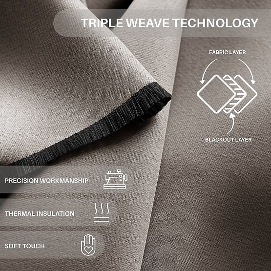 RESTILO zaves BLACKOUT barva bež, trak za pritrditev, klasični stil, trak, material blackout 140x