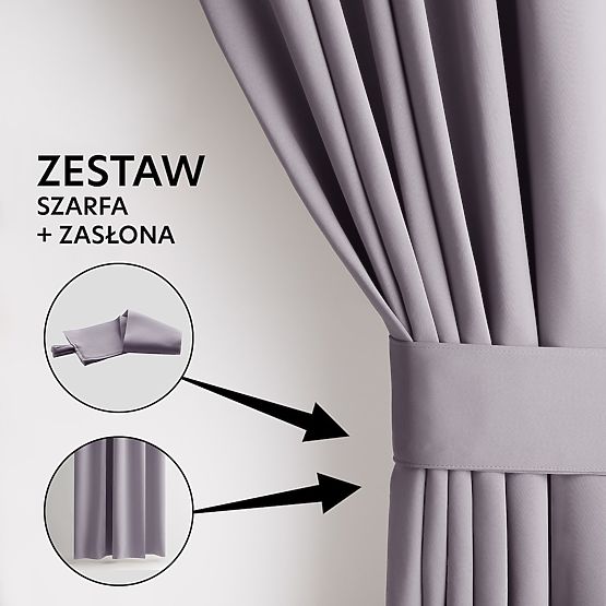 RESTILO zaves BLACKOUT barva pudrasto roza, zatezna zanka, klasičen stil, srebrne obročki