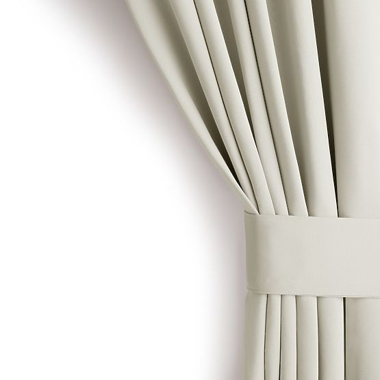 RESTILO zaves BLACKOUT kremna barva, klasičen stil, srebrne obročki, material bl