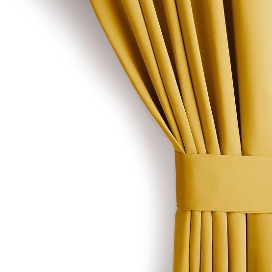 RESTILO zavesa BLACKOUT barva gorčična šerpa klasičen stil srebrne obročki material