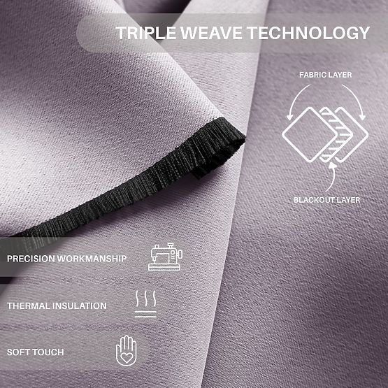 RESTILO zavesa BLACKOUT barva pudrasto roza, trak za zavezovanje, klasični stil, srebrne obročki