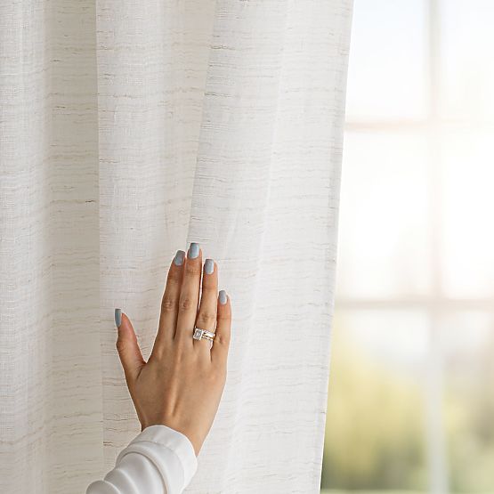 RESTILO zavesa DRIMAR barva bež moderna stil material lan, mikrovlakna 140x250