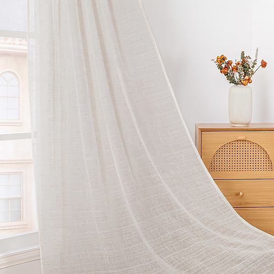 RESTILO zavesa DRIMAR barva bež moderna stil material lan, mikrovlakna 140x250