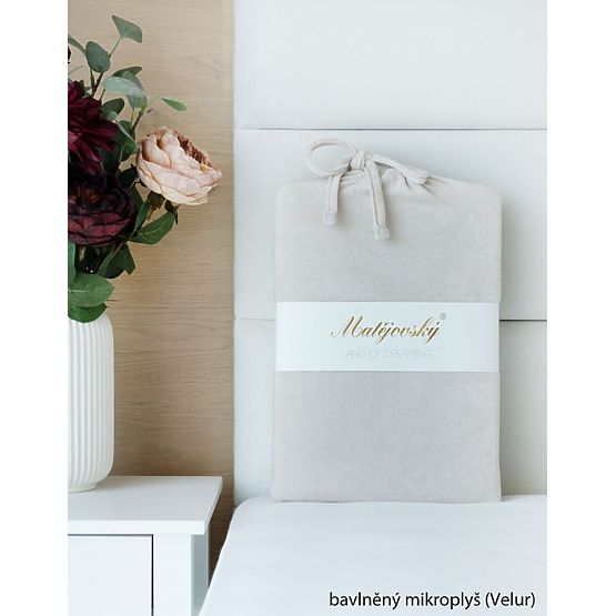 Rjuha iz bombažnega mikro pliša - 160-180x200 cm - naravna